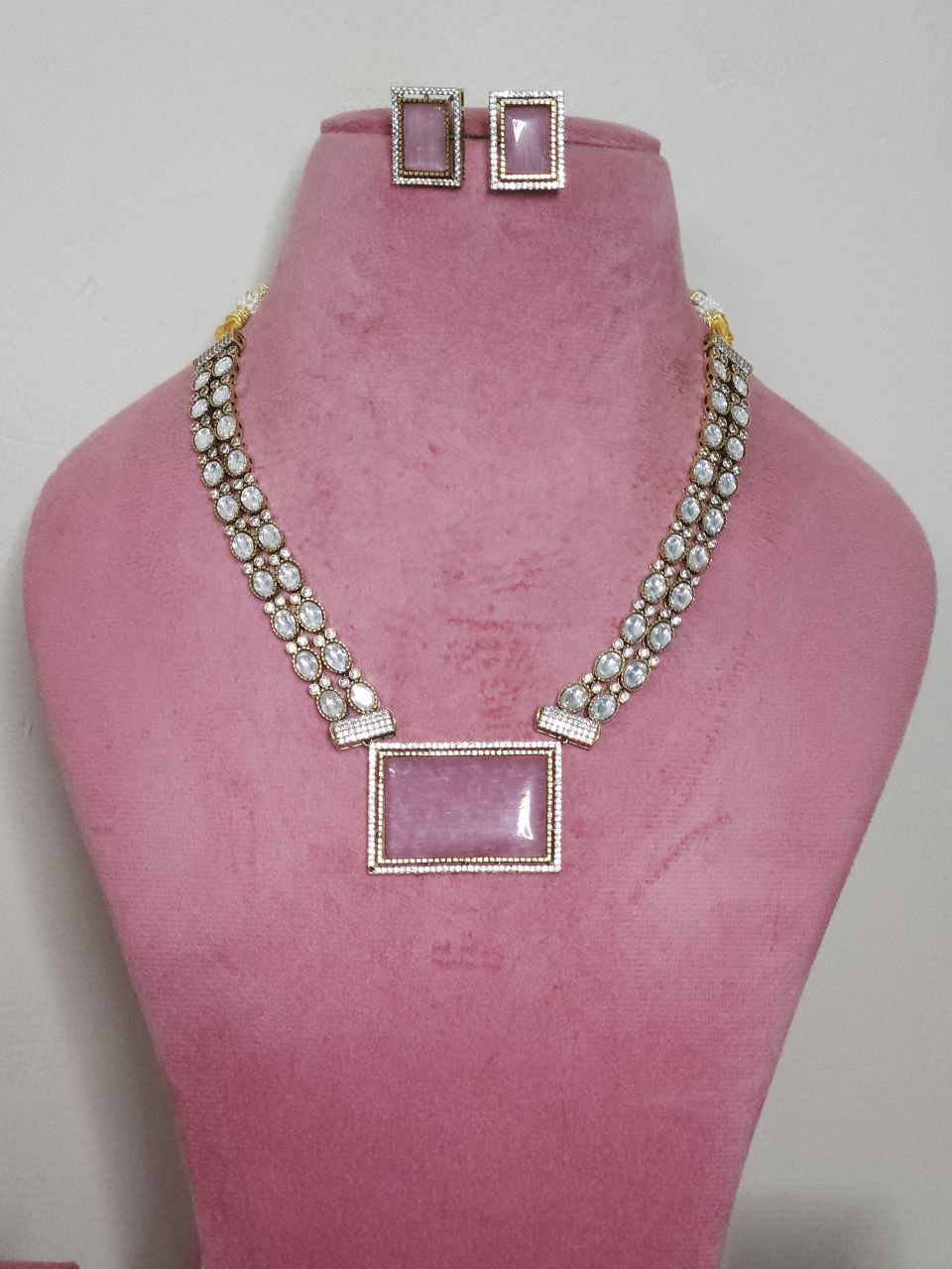 Premium Celebrity-Inspired Polki AD Necklace