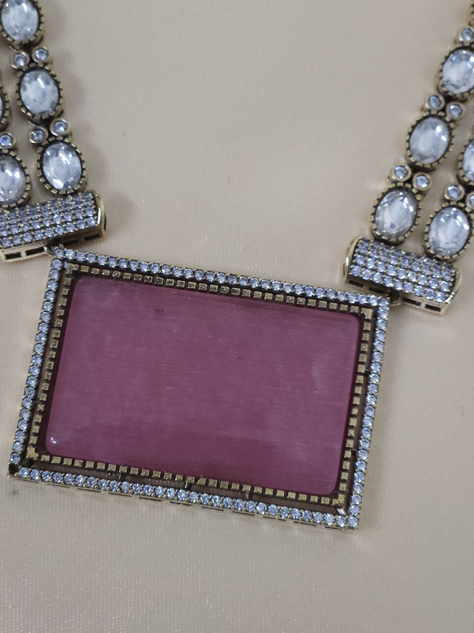 Premium Celebrity-Inspired Polki AD Necklace
