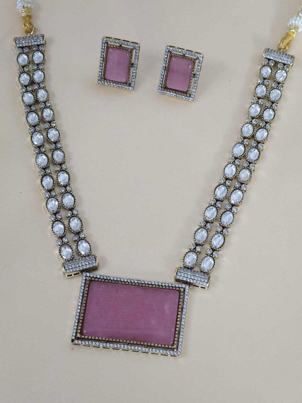 Premium Celebrity-Inspired Polki AD Necklace