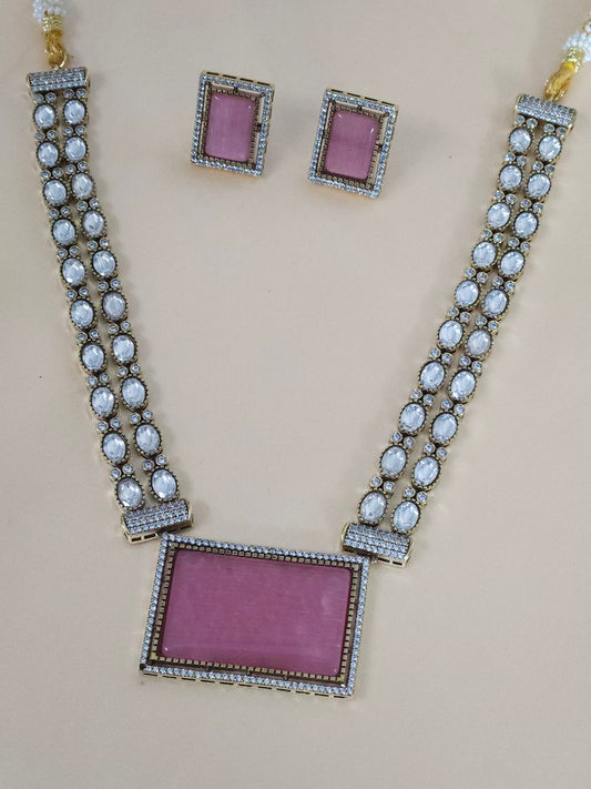 Premium Celebrity-Inspired Polki AD Necklace