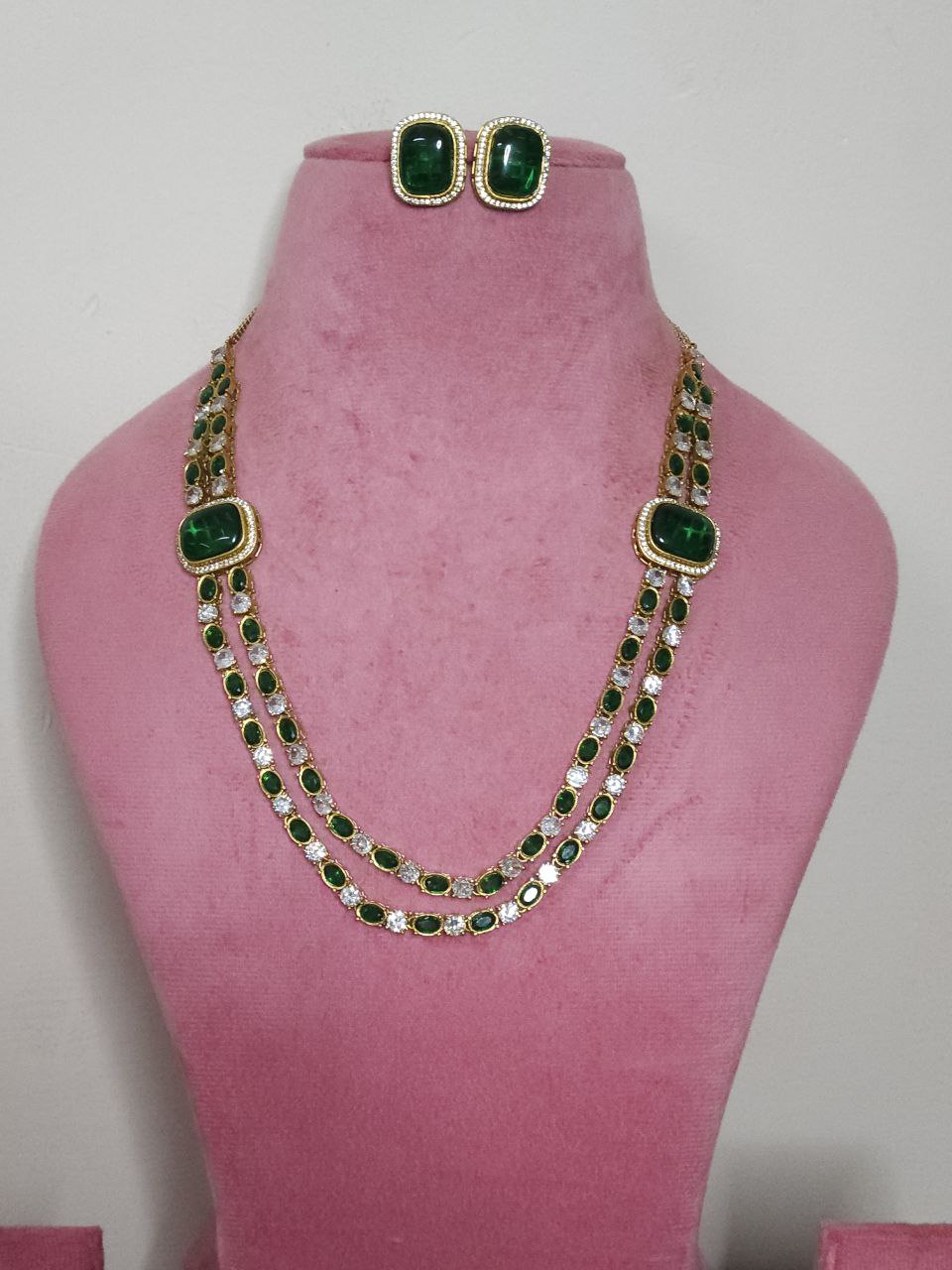 High Quality 2-Layer Diamond Long Necklace