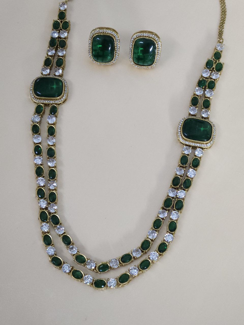 High Quality 2-Layer Diamond Long Necklace