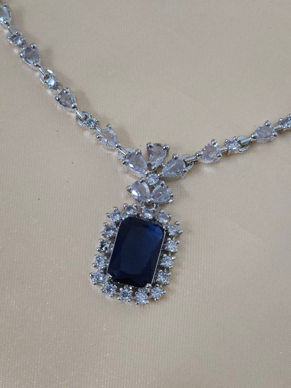 Blue American Diamond Necklace