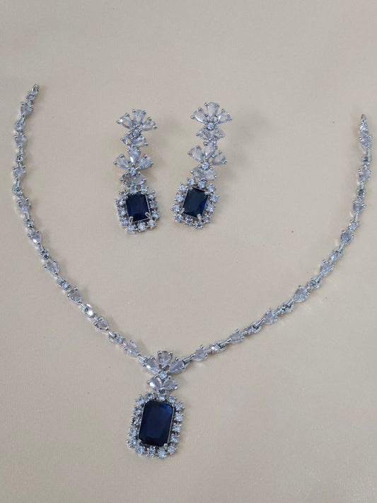 Blue American Diamond Necklace