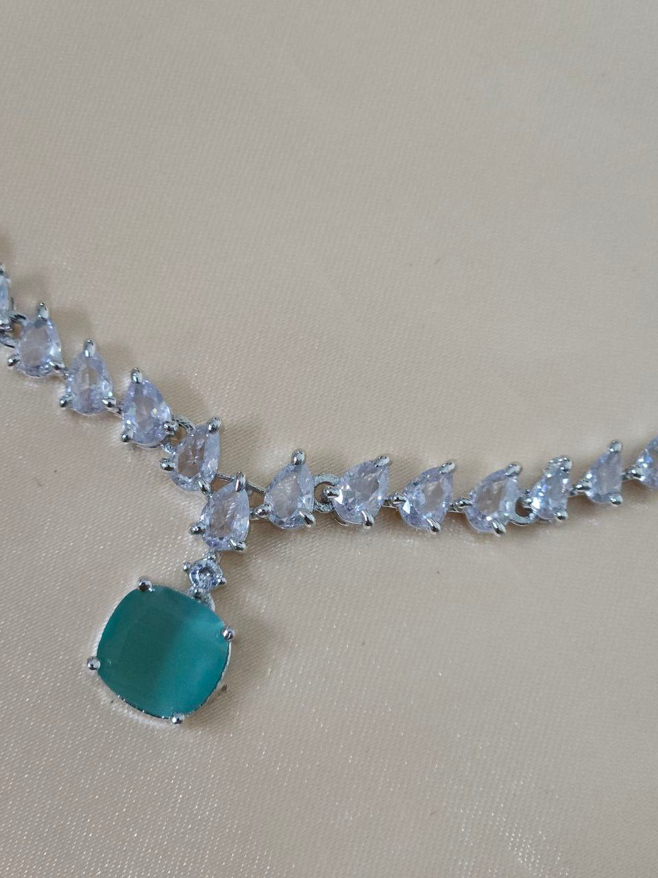 Mint Green AD Necklace