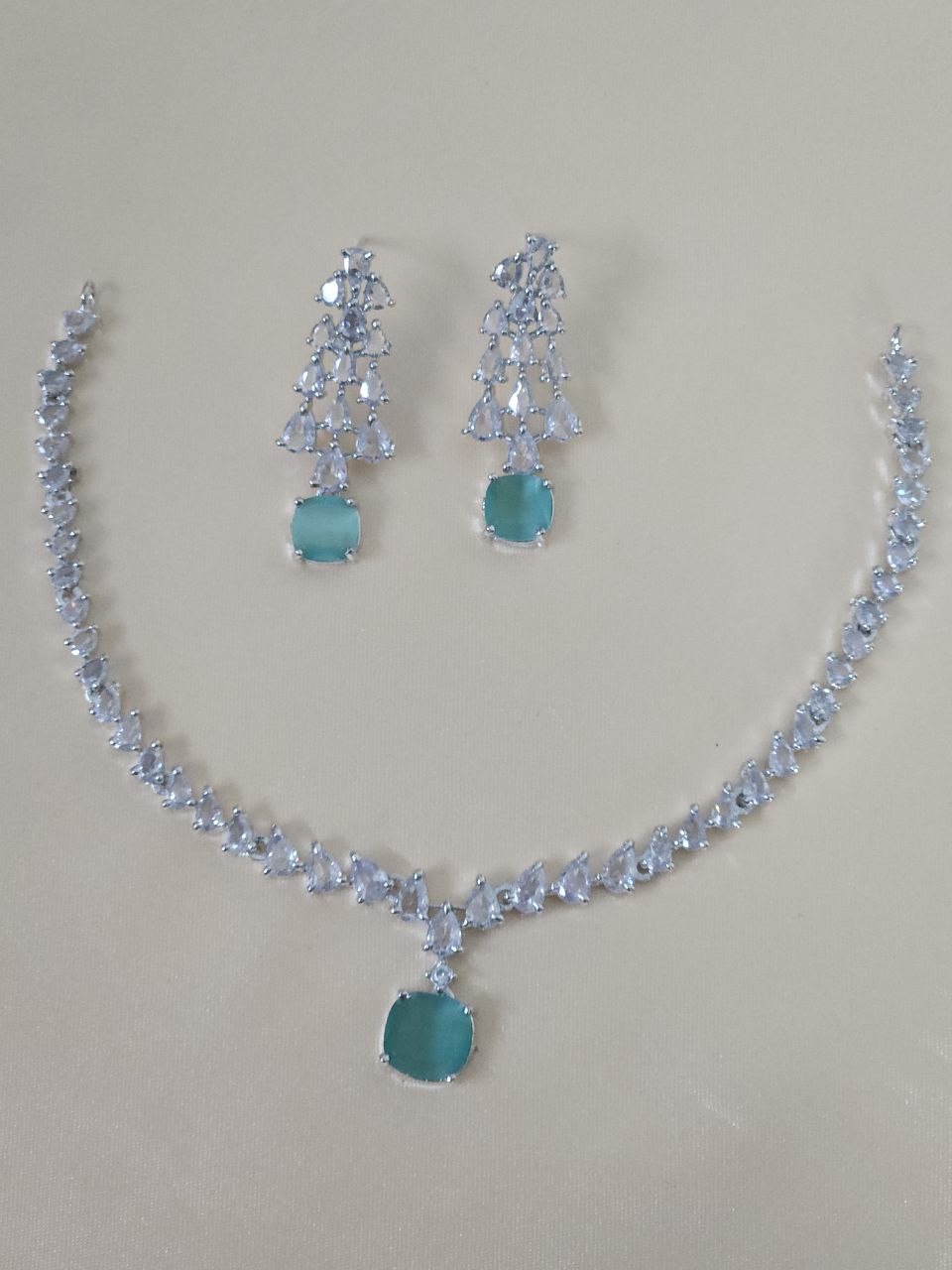 Mint Green AD Necklace