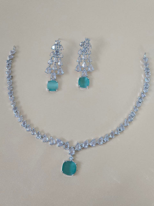 Mint Green AD Necklace