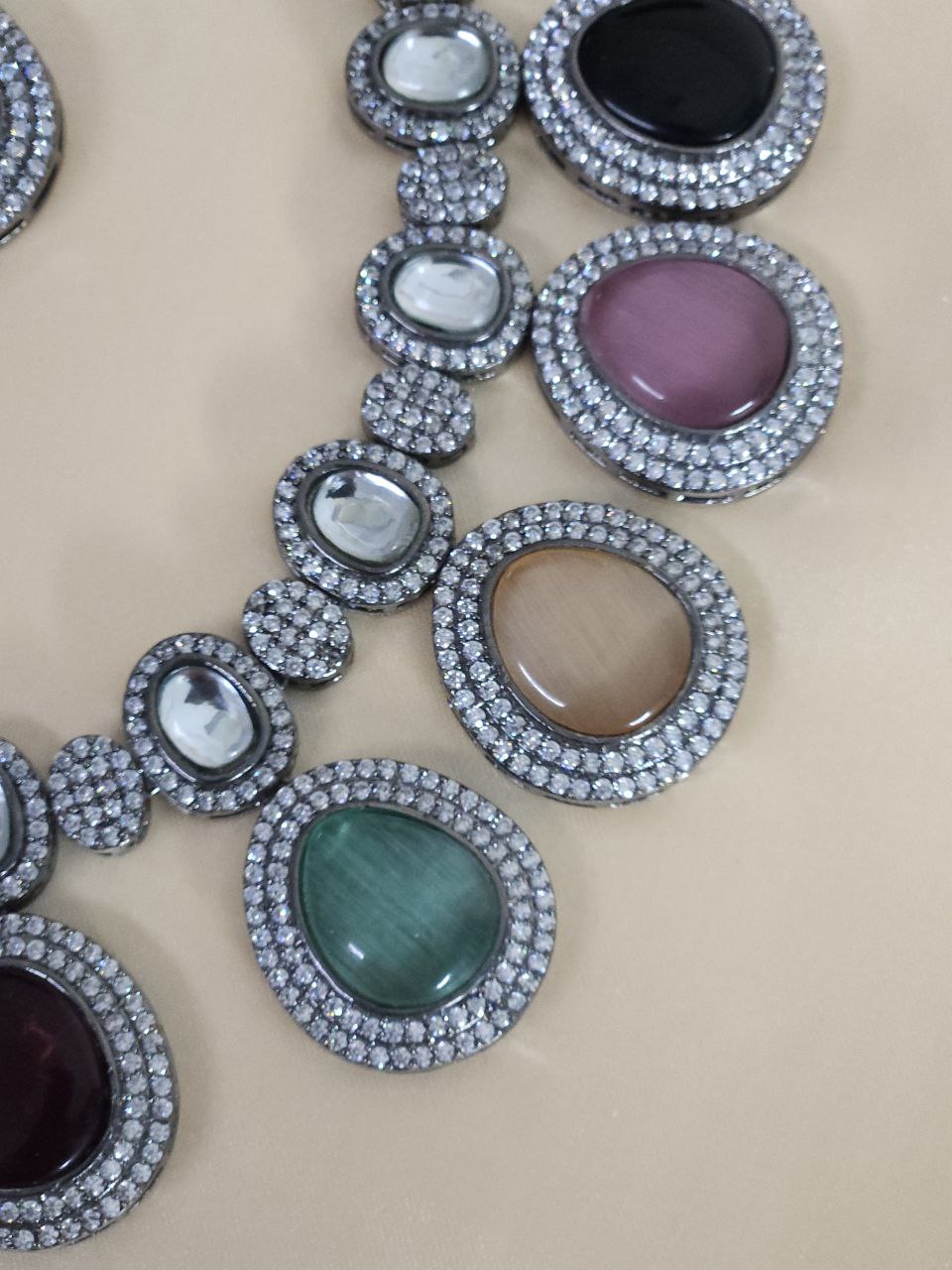 Semi-Bridal Victoria Multicolor AD Necklace