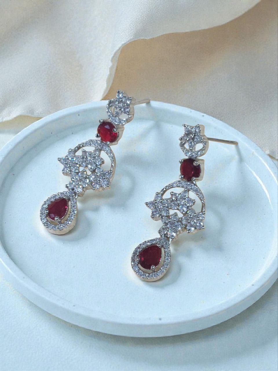 Moon Star Red AD Necklace [Premium]