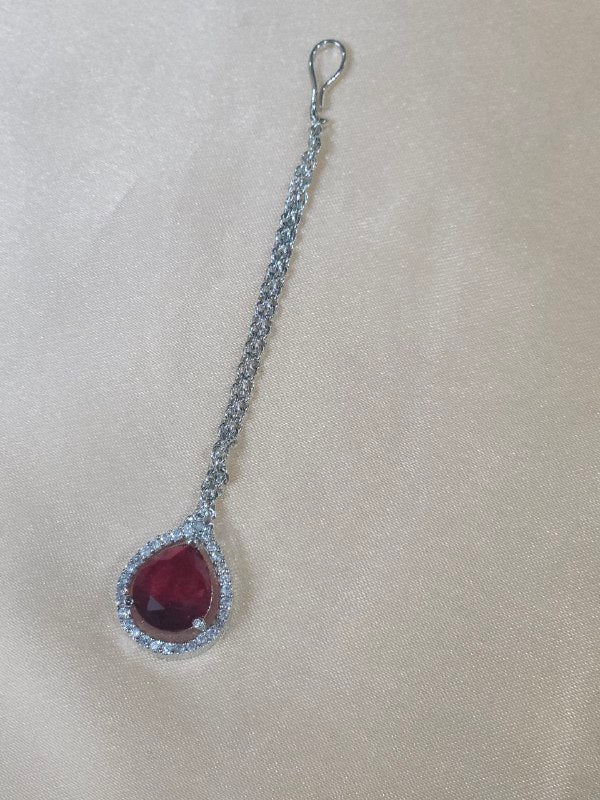 Moon Star Red AD Necklace [Premium]