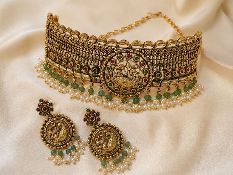 Nakshi Gold Lookalike Choker Necklace [Premium]