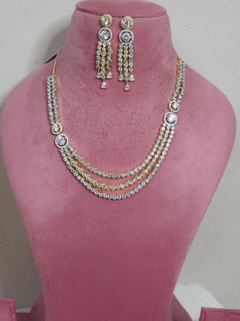 Tanishq Dual-Polish Solitaire AD Necklace [Premium]