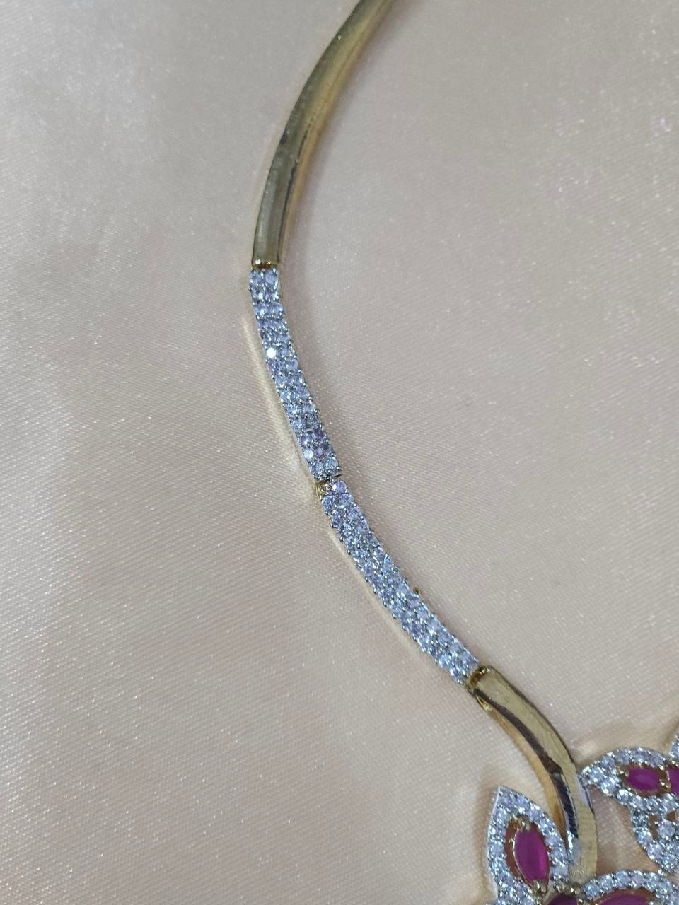 Designer Dual polish AD Hasli Necklace