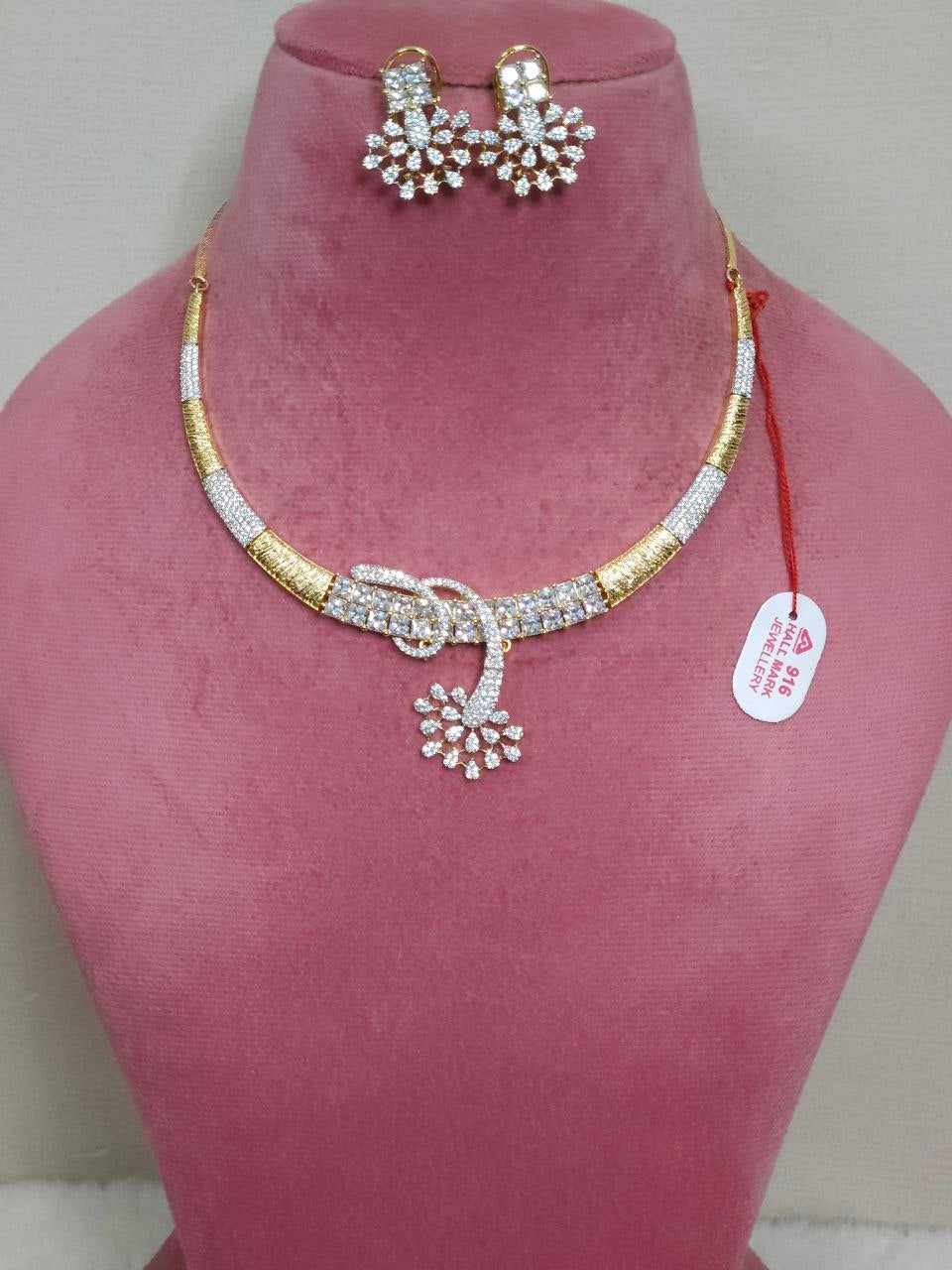 Tanishq Designer Dual-Polish AD Hasli Necklace [Premium]
