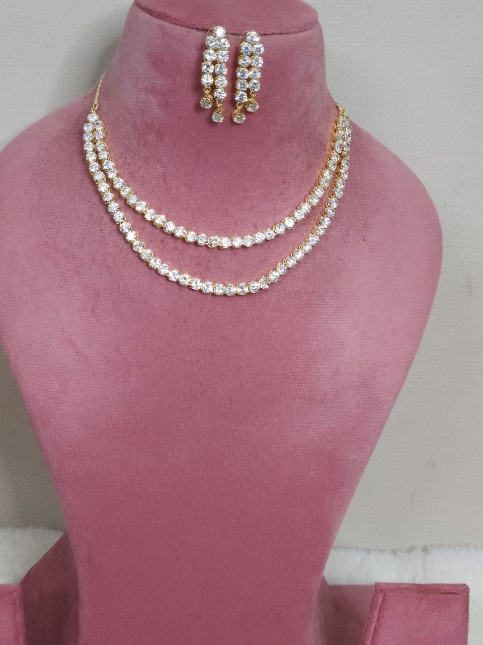 Tanishq 2-Layer Solitaire AD Necklace [Premium]