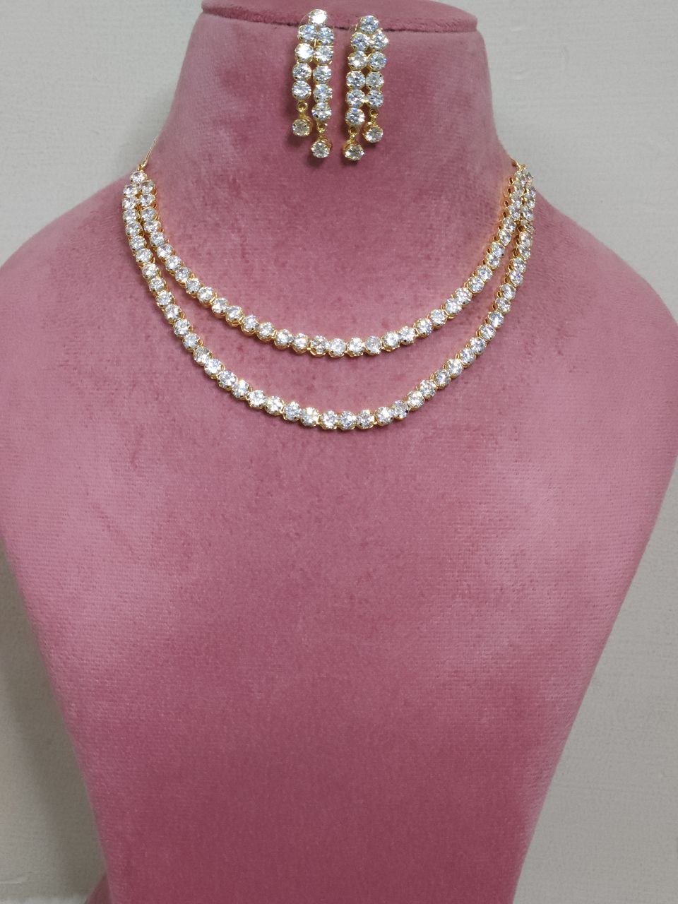 Tanishq 2-Layer Solitaire AD Necklace [Premium]