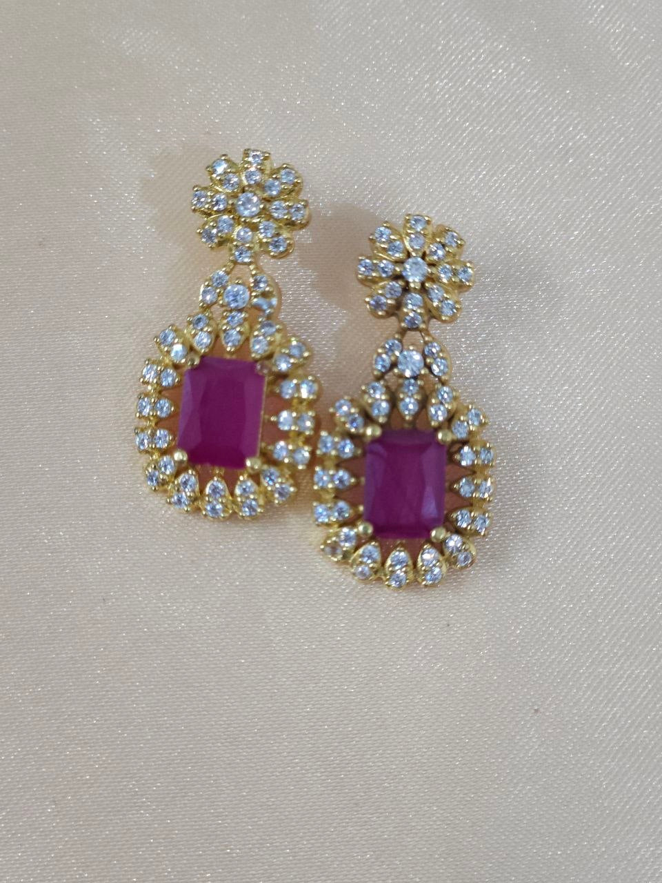 Designer Ruby Gold AD Necklace [Premium]