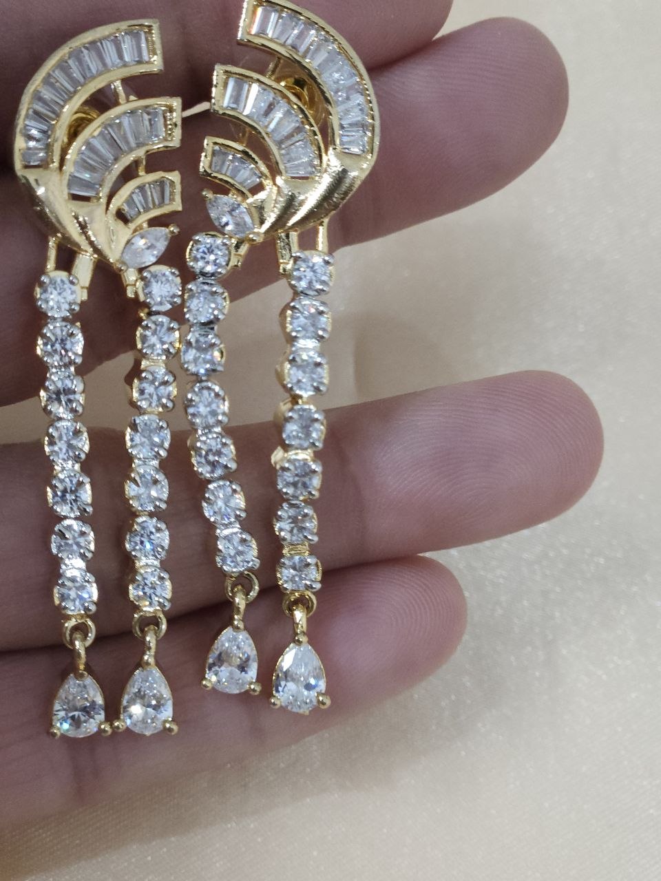 Tanishq Dual Polish 3-Layer AD Necklace [Premium]