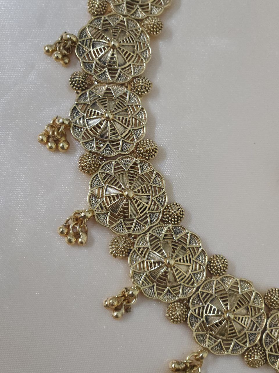 Jali Work Gold Ghungru Necklace