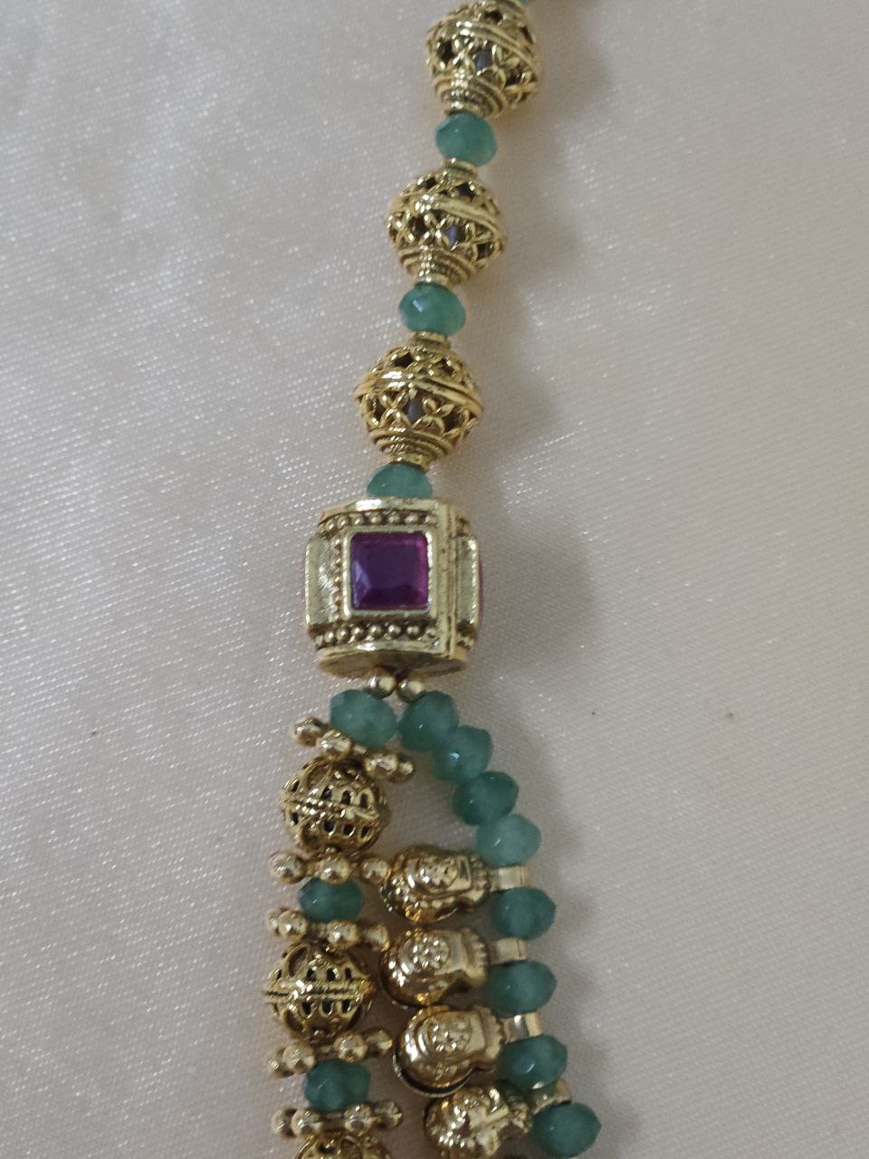Gold Finish Handwork Piroi 2-Layer Necklace