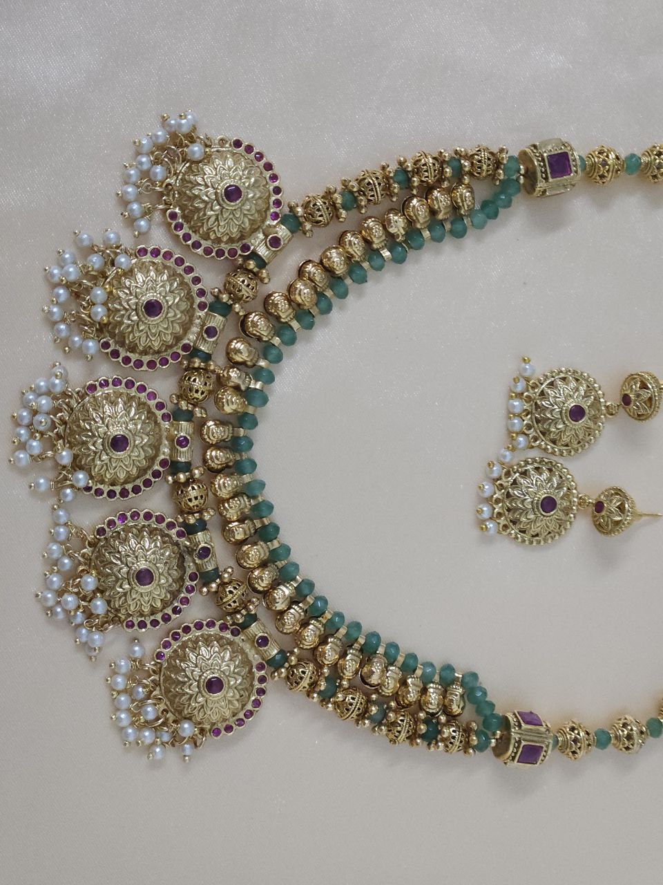 Gold Finish Handwork Piroi 2-Layer Necklace