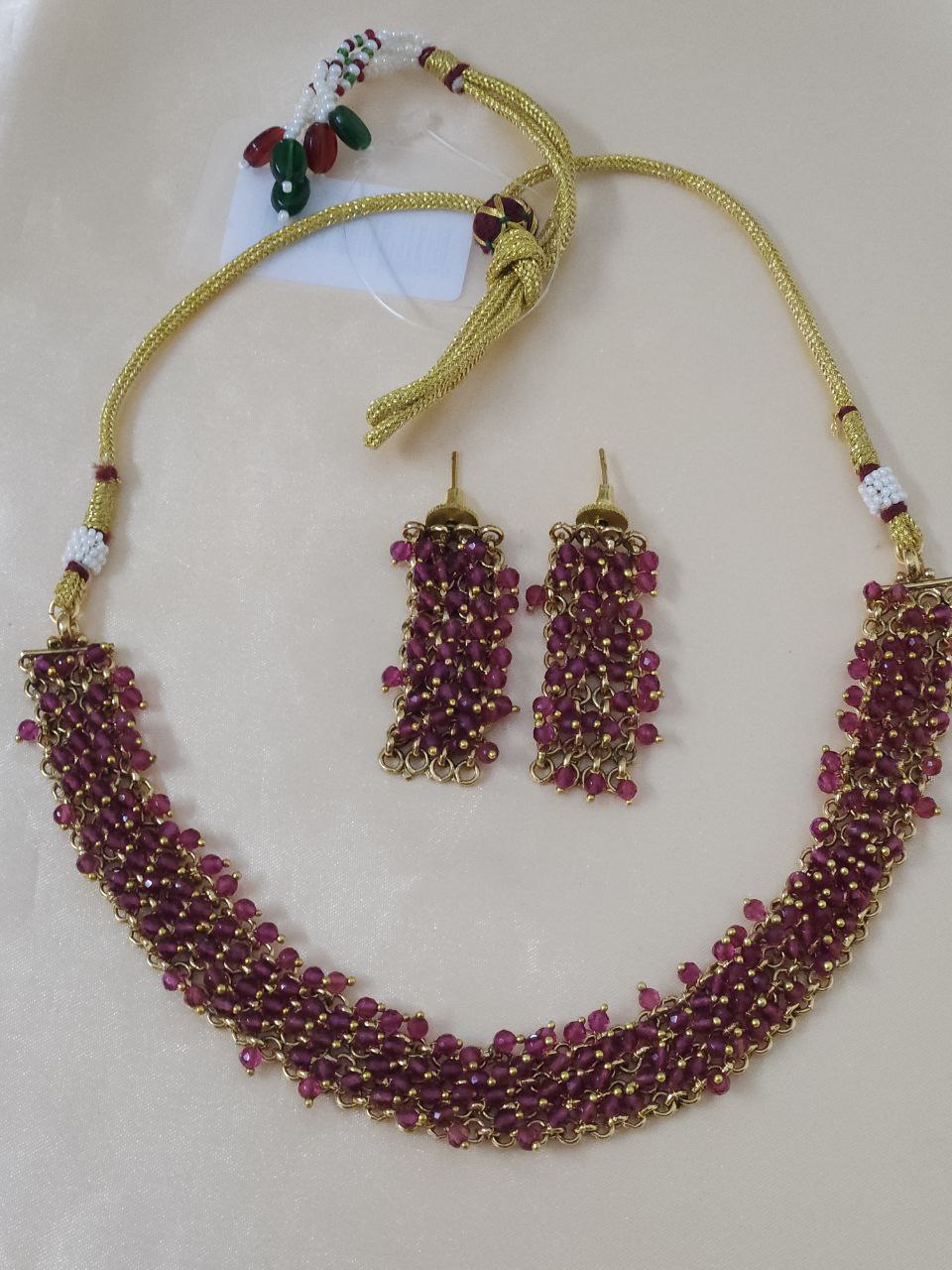 Hydro Beads Ruby Temple Necklace