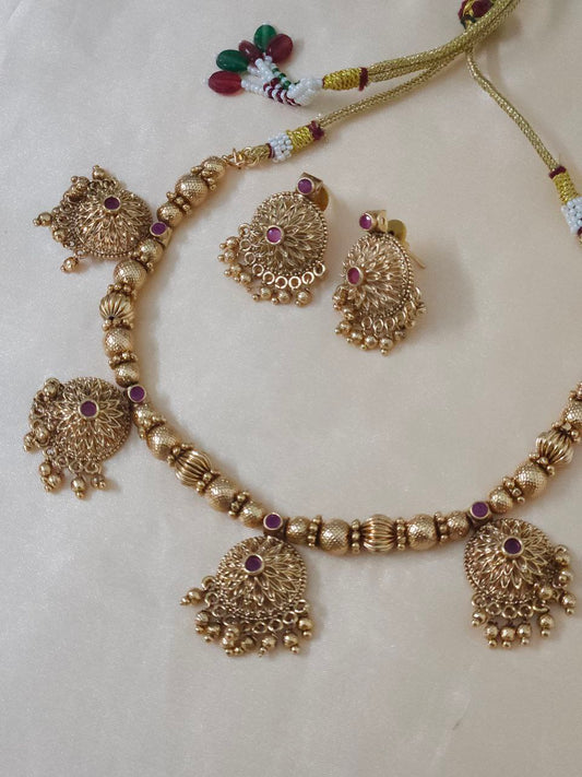 High Gold Kanthi Temple Necklace