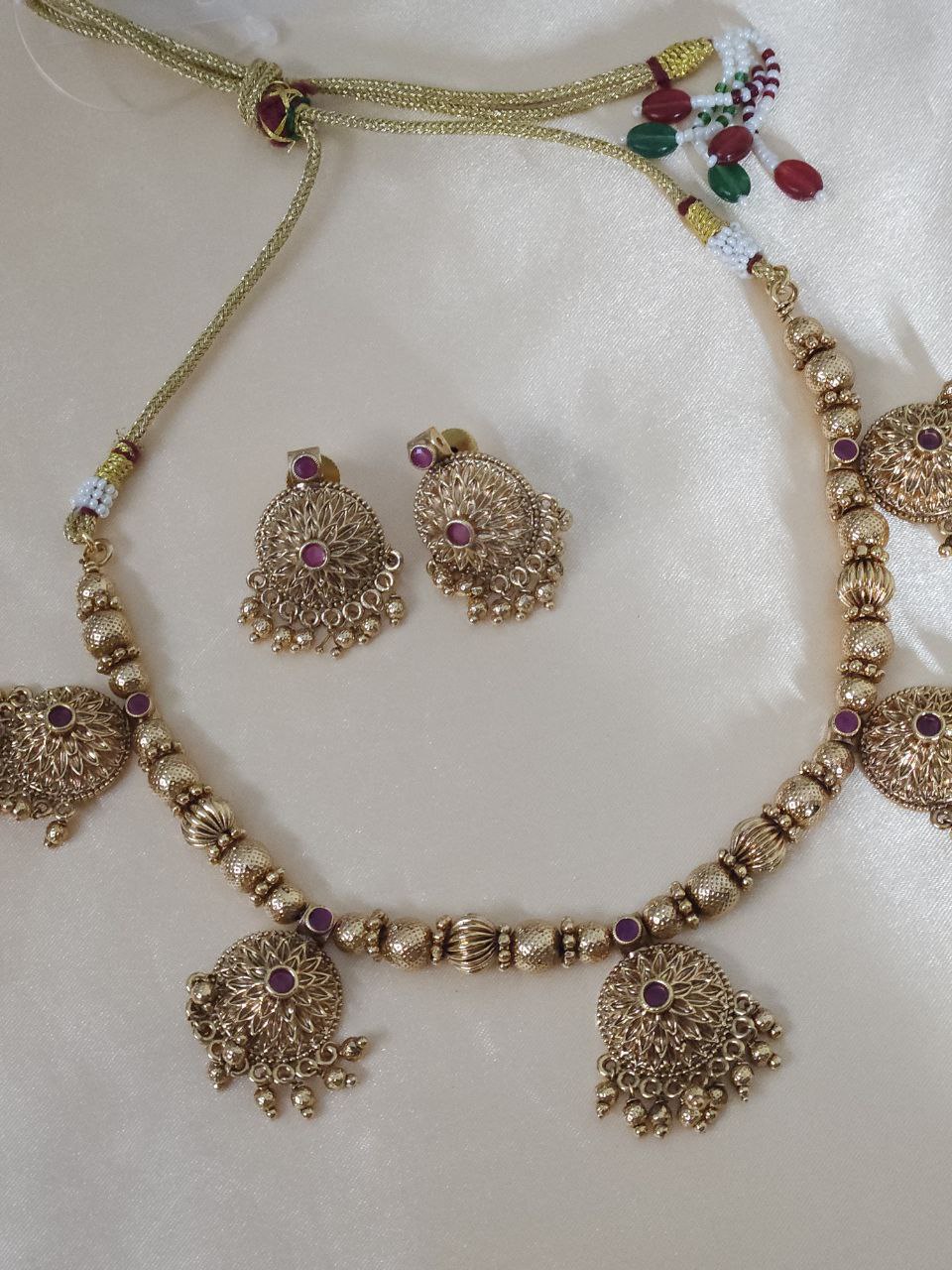 High Gold Kanthi Temple Necklace