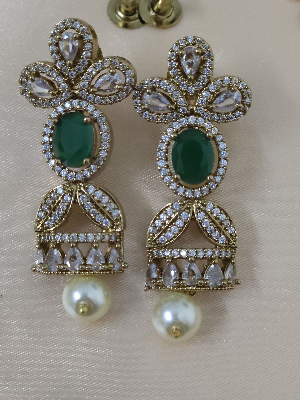 Natural Green-Ruby AD Hasli Necklace