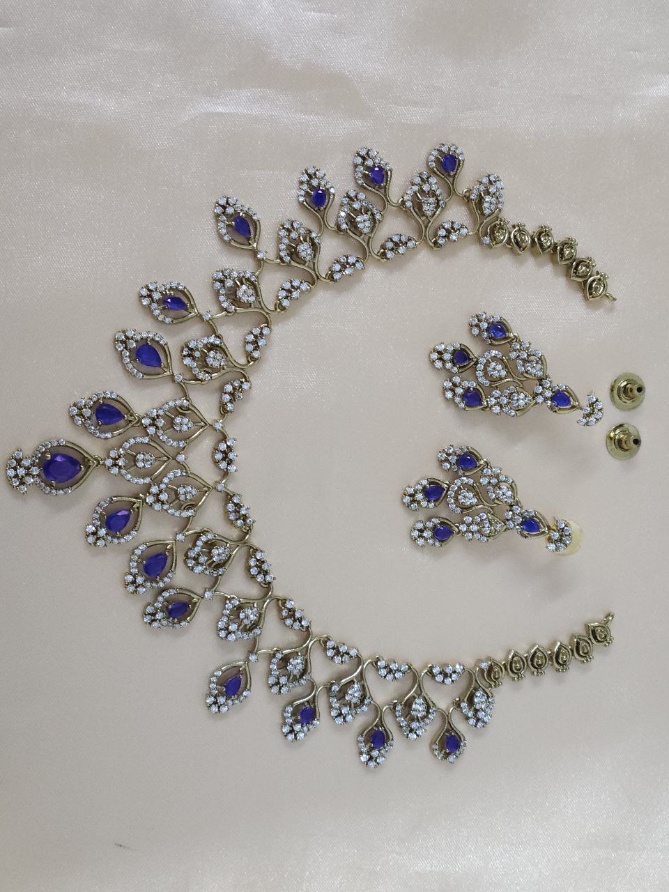 Tanishq Purple Drops AD Necklace