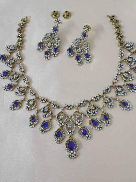 Tanishq Purple Drops AD Necklace