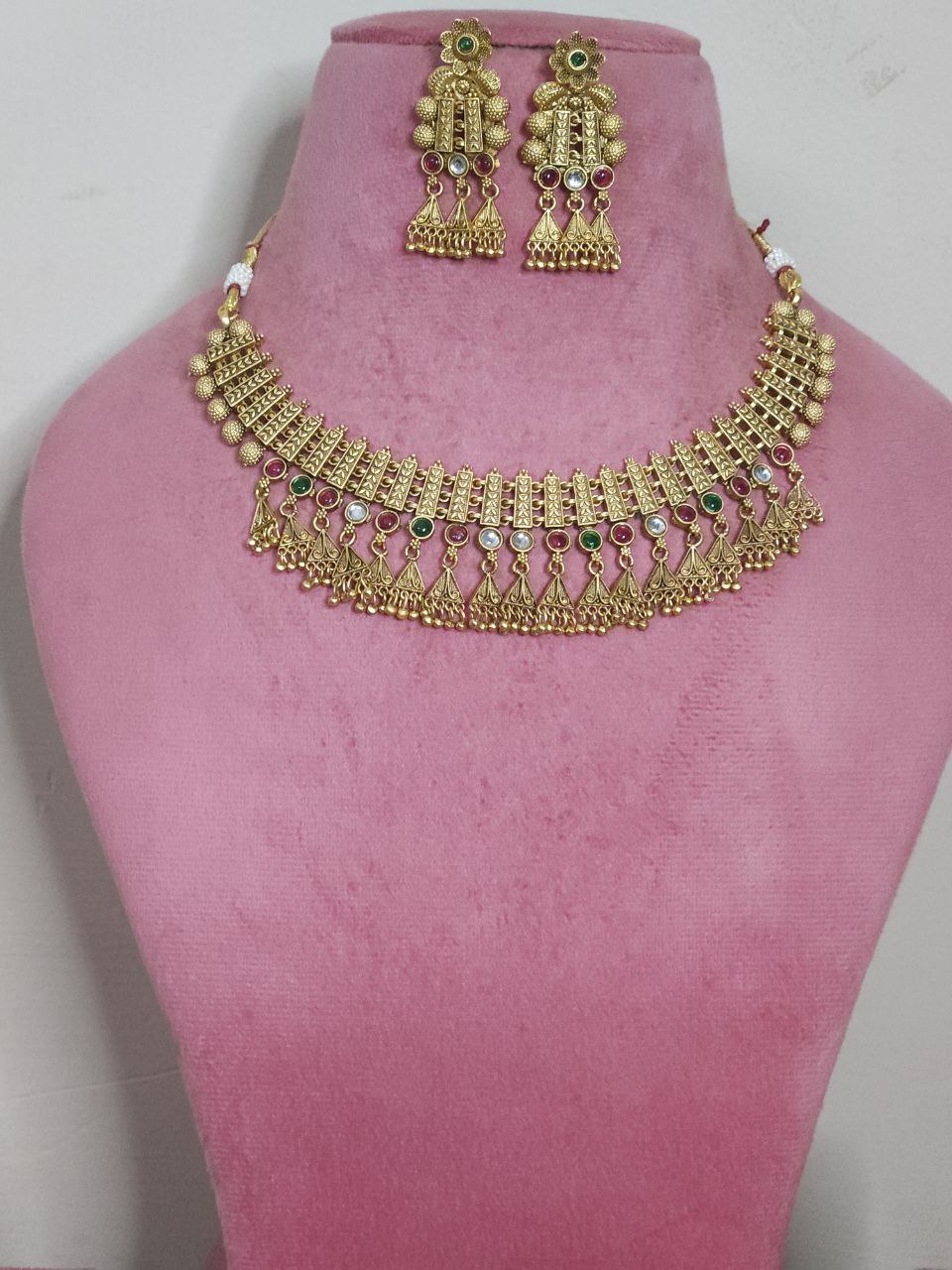 Triangle Hangings Gold Heritage Necklace