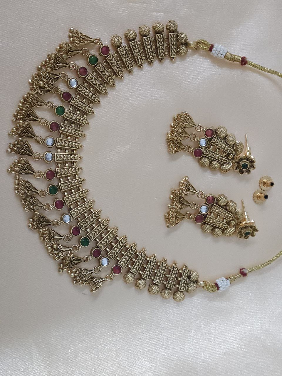 Triangle Hangings Gold Heritage Necklace