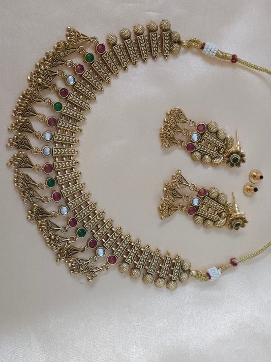 Triangle Hangings Gold Heritage Necklace