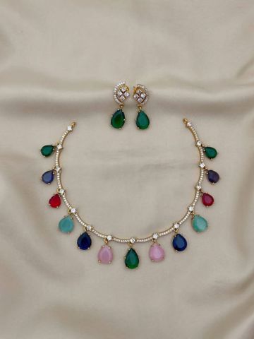 Premium Multi Drops AD Necklace