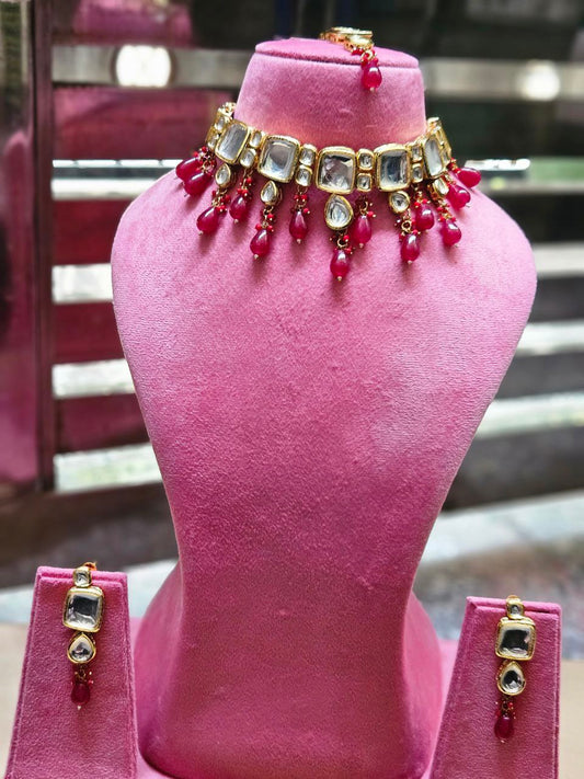 Red Kundan Bridal Choker