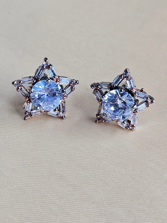 Solitaire Black Polish Stud Earrings