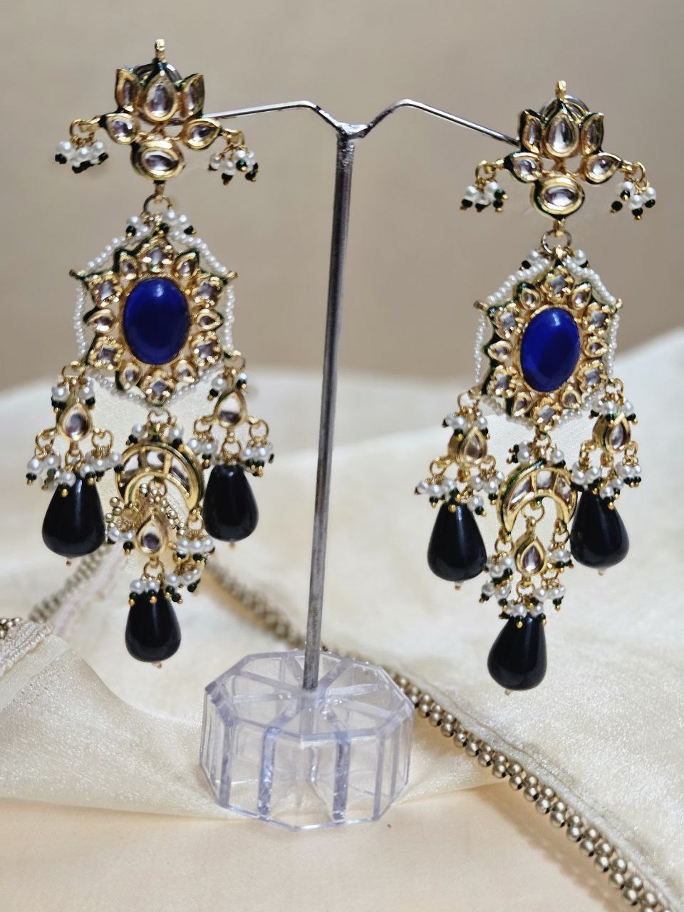 Kundan Statement Long Danglers Earrings