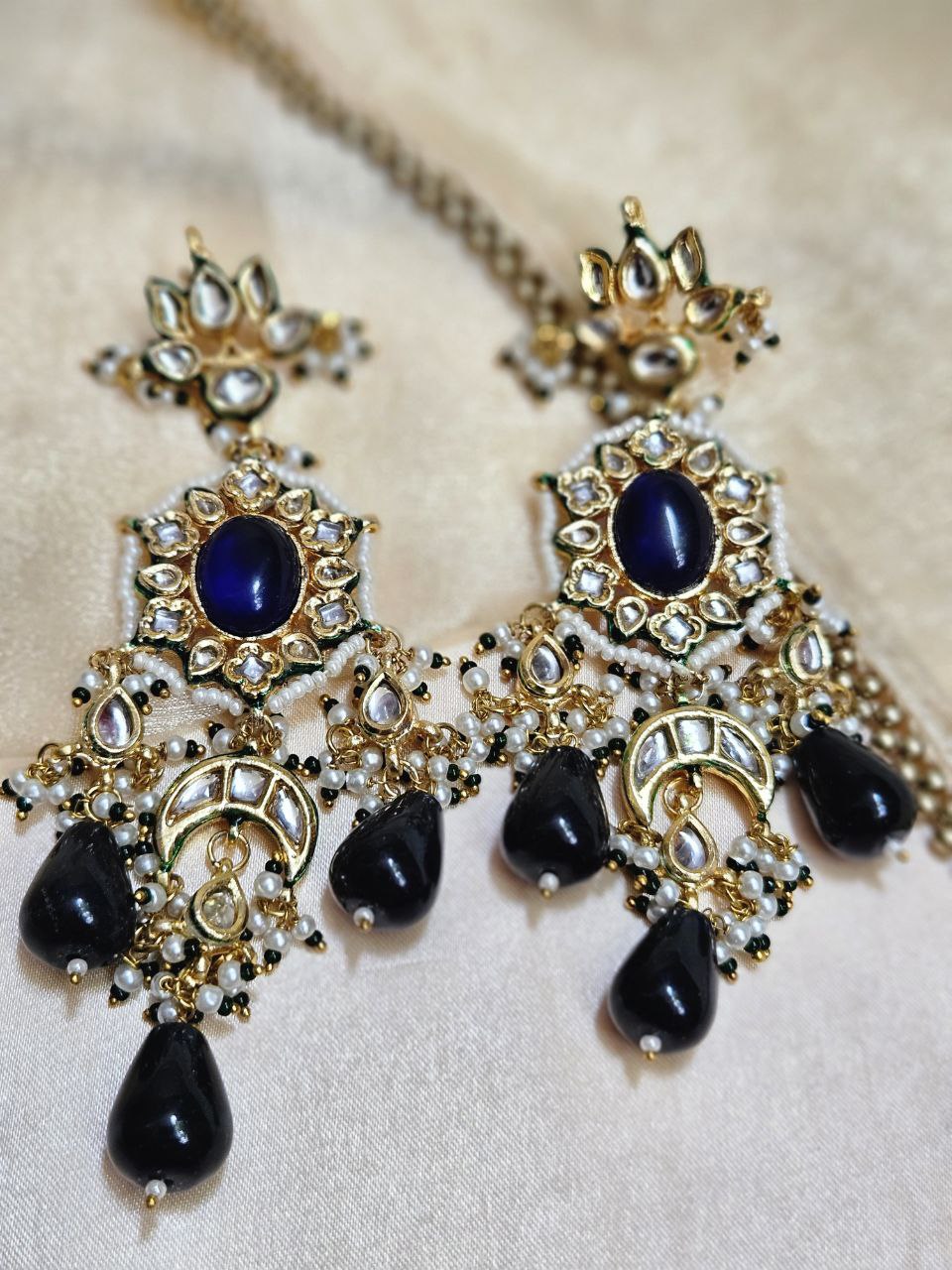 Kundan Statement Long Danglers Earrings