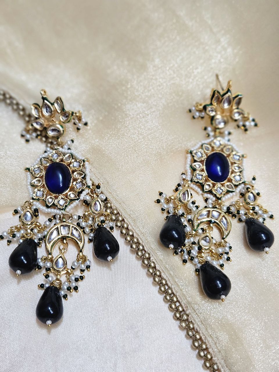Kundan Statement Long Danglers Earrings