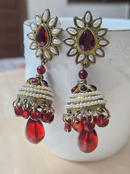 Aaradhya Red Jhumka