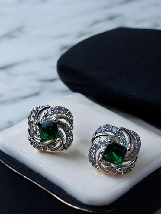Saanvi Green Studs Earrings