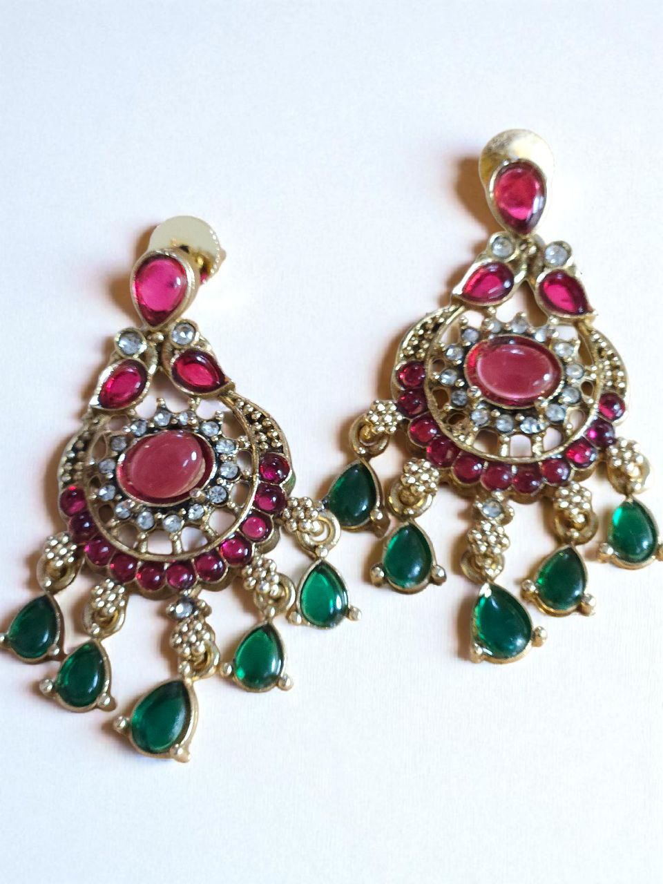 Semi-Bridal 2-Layer Drops Necklace