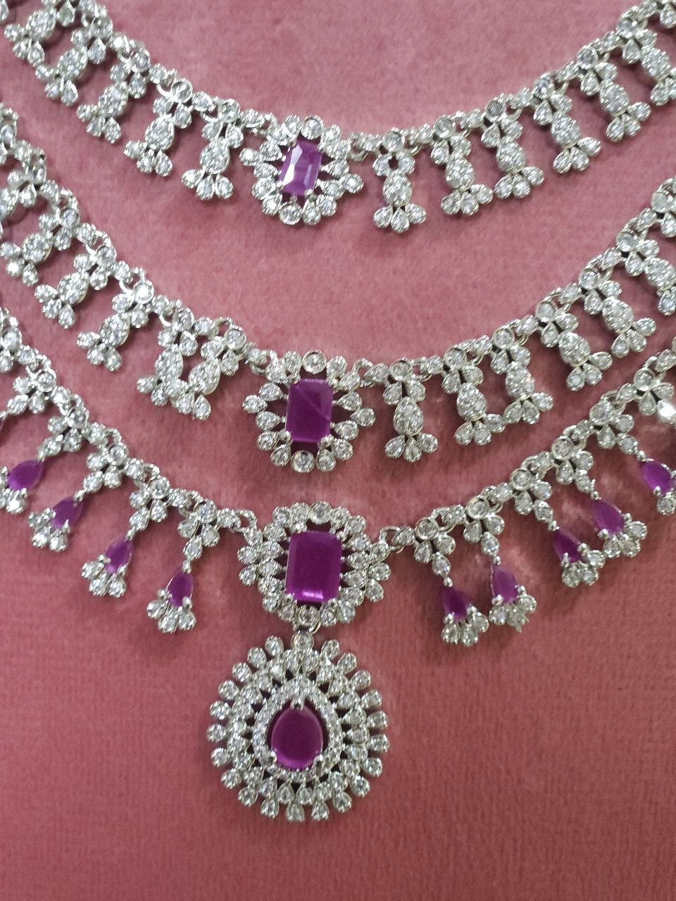 Premium 3-Layer Bridal AD Necklace