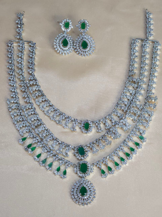 Premium 3-Layer Bridal AD Necklace